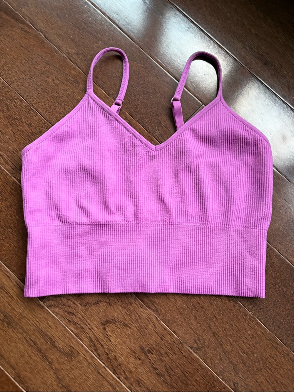 Z by Zella Purple Sports Bra Snug Fit, Ribbed, Adjustable Nordstrom Rack Size M